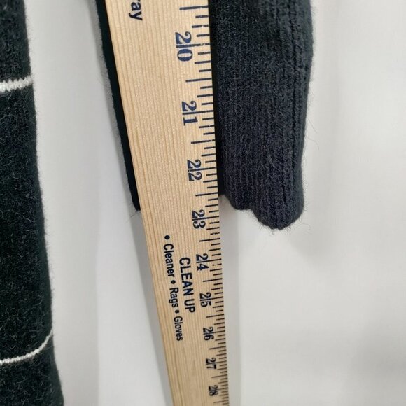 New Leith Knit Window Pane Cozy Long Sleeve Stripe Cardigan Size XS Women Black - Picture 11 of 14